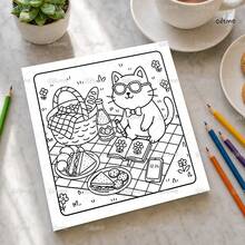 GDTME Little Moments: Student Coloring Book, 24 Pages Of Cute And Cozy Everyday Animals, Warm And Healing, Birthday Gift For Family And Friends, Back-To-School Gift, Halloween, Thanksgiving, Christmas Gift, Party Doodles. - Comfortable Daily Life - View 6