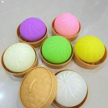 New Soft Squeeze Toy, Dumpling Shape With Steamer, Slow Rebound, Also Suitable As Desktop Decoration. Perfect For Halloween, Christmas, Party Egg Shell Fillers And Valentine's Day Gifts. - Multicolor - View 13