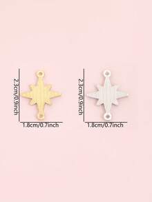 10pcs Light Luxury Rhinestone Inlay Shiny Eight-Pointed Star Connectors Fashion Necklace Bracelet Earrings Keychain DIY Double Rings Starburst Pendant - Eight-pointed Star - View 4