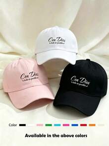 1 pièce Casquette de baseball avec imprimé lettres pour femmes, chapeau de mode de rue décontracté pour les sorties d'automne/hiver, les voyages, les vacances à la plage, les jours fériés, les festivals - Modèle A - Voir 16