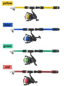 Cần câu cá biển mini, cần câu thu gọn cầm tay nhỏ gọn, nhiều màu lựa chọn, có nắp bảo vệ đầu cần, cần câu du lịch nhẹ, phù hợp câu bãi biển, rạn san hô, câu trên thuyền, câu mồi giả, cho người mới bắt đầu, dụng cụ câu cá nước mặn ngoài trời - Nhiều màu - Xem 3