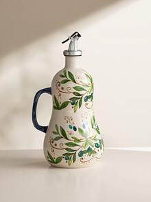 1pc Vintage Lemon Pattern Ceramic Oil Bottle, Hand-Painted Lemon Leaf Seasoning Bottle, Suitable For Olive Oil Bottle, Soy Sauce Bottle Or Oil Dispenser; Suitable For Hotel And Restaurant; Leak-Proof And Drip-Proof; Exquisite Gift - View 15
