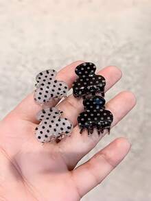 2pcs/Set Cute Polka Dot Hair Clips, Transparent Hair Clips, Lightweight Hair Accessories, Suitable For Women And Girls - Multicolor - View 1