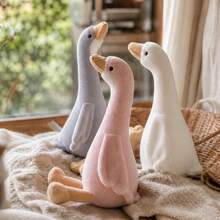 11.81inch Sitting Goose Plush Doll - Super Soft And Fluffy, Silicone Doll Full Silicone Body Plush Anime Figure Stuffed Animal Teddy Bear Plushies Dolls For Boys And Girls Office Desk Accessories Room Decor Halloween Squishy Squishies - Multicolor - View 3