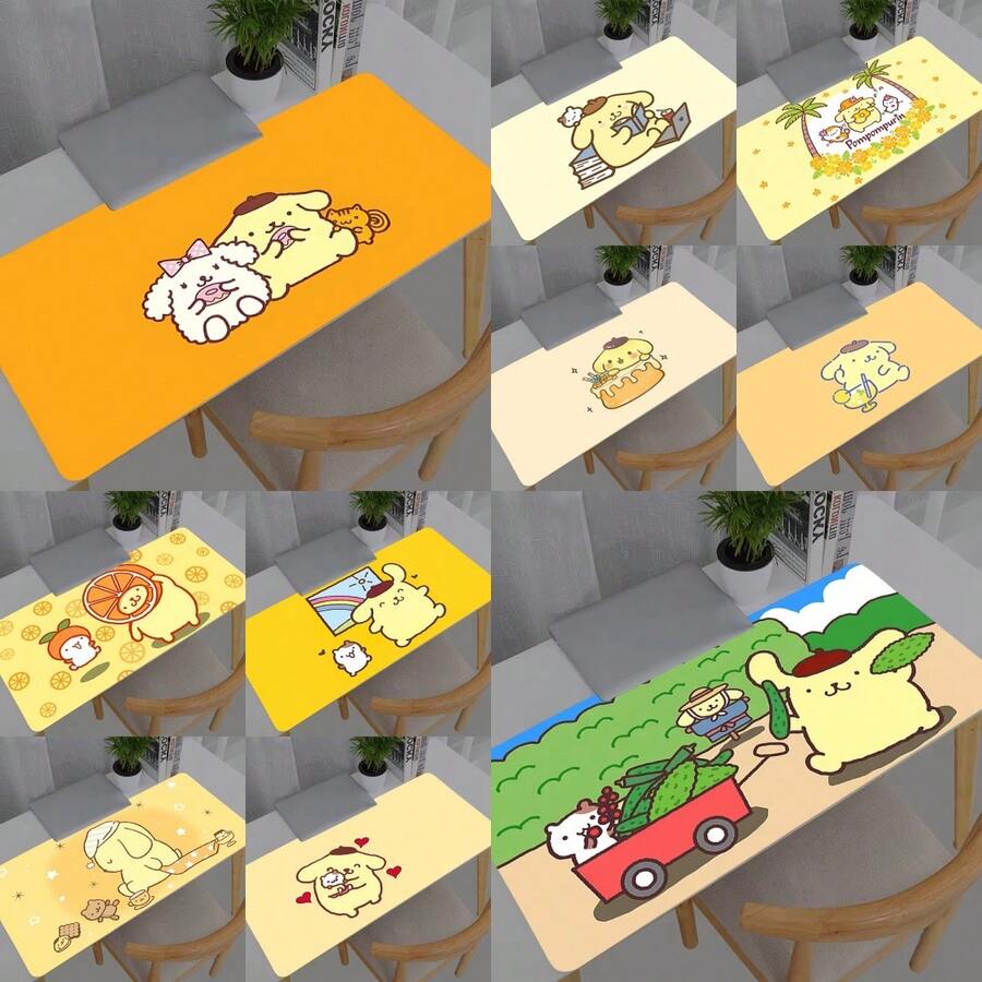 1入 Sanrio Pompompurin 可愛耐用電競滑鼠墊/桌墊，防滑，適用於辦公室、學校與居家裝飾，趣味設計，可水洗 - 222 - 查看 1