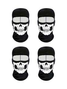 1/2/3/4pcs Unisex Skull Face Mask, Suitable For Cycling, Hiking, Party, Skiing And Other Outdoor Activities,Beach,Holiday - Multicolor - View 4