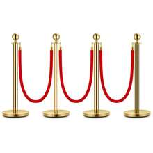 Techigher Gold Stanchion Post Queue Barrier, Red Carpet Ropes And Poles Set With  Ropes, Stainless Steel Crowd Control Barrier For Wedding, Hotel, Cinema, Exhibition - Multicolor - View 14