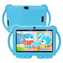 Tablet 7 inci dengan RAM 4GB + ROM 64GB / Prosesor Quad-Core 1.3GHz / Android 13 MTK8321 / Layar IPS HD 1280x800 / Kamera 2MP+5MP / Baterai 4000mAh / WiFi, Kontrol Orang Tua, Edukasi, Game / Bahan ABS + Silikon, Tablet Edukasi - Biru - View 11