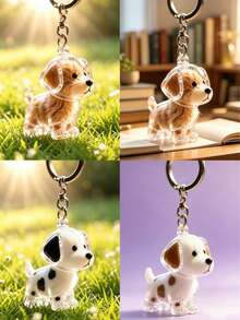 1pc Transparent Cute Dog Hair Storage Hook Decoration Pet Hair Collection Box Key Ring Souvenir Collection Bag Friends And Family Gifts - Multicolor - View 1
