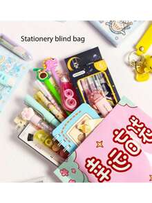 1 Pack Random 8-10pcs Stationery Writing Tools, Lucky Blind Bag Style, Children's Blind Box Birthday Gift (Random Packaging, Random Style), School Supplies, Back To School Season - Multicolor - View 5