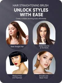 LEVIATECH Brosse lissante portable sans fil, peigne lissant mini rechargeable avec plusieurs réglages de température, affichage LED, conception anti-brûlure pour les femmes, coiffage en voyage - Multicolore - Voir 5