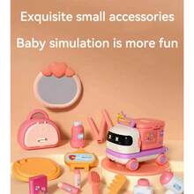 2-In-1 Transformable Rolling Luggage Toy Set, Dentist Clinic / Makeup Vanity / Kitchen Cooking 3 Styles Optional, Realistic Full Accessory Set, Children's Role Play Educational Interactive Portable Handheld Storage Box, Boys & Girls Birthday Holiday Durable Plastic Gift Box - Multicolor - View 11