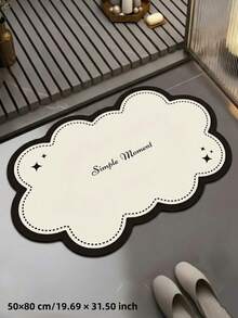1件夏季新品 Ins風雲朵邊緣吸水浴室地墊，矽藻泥腳墊適用於浴室入口、廁所門墊，高端橡膠地毯，浴室墊，浴室地毯，門墊，小地毯，地毯，地板墊，家居裝飾，區域小地毯，戶外墊，家居裝飾，區域地毯，臥室地毯，可水洗地毯 - 彩色 - 查看 14