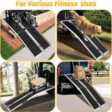 Wheelchair Ramp - Portable Aluminum Ramp With Non-Slip Surface, Reflective Strips And Transition Plate, 600 Lbs Capacity - Quad-fold (4-fold) - View 4