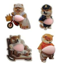 3D Sticker 可爱3D贴纸 可爱柴犬小狗贴纸 手机壳装饰贴纸 附赠1个TPR材质柔软可捏的解压玩具 - 彩色 - 查看 4