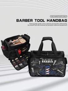 BARBERTOP 專業美髮造型與理髮工具包，多功能沙龍設備收納袋，附肩帶，大容量，適合美髮師旅行與收納 - 彩色 - 查看 1