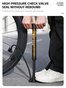 WEST BIKING 120psi Bicycle Pump, Lightweight And Portable, Stainless Steel Material, Durable, Suitable For Three Types Of Valves, Home Inflation Tool - Multicolor - View 5