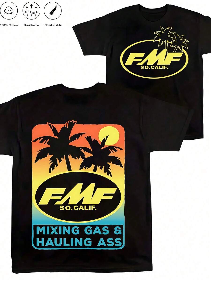 Flying Factory Men's Shirt, 100% Cotton, Printed In Southern California In 1973, A Great Gift For Motorcycle Enthusiasts. ND4L - 黑色 528 - 查看 1