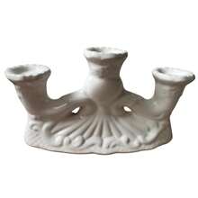Castiçal de Louça para 3 Velas Branco | Elegância | Decoração | Espiritualidade - 1PC - Visão 4