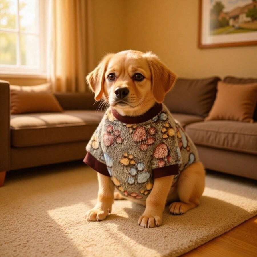 1 Stück Hundekostüm Katzenkostüm Hundekleidung Hundetagesstätte, Hundetagesstätte, Hundekostüm, Chihuahua Hundekleidung, Haustier Hundekleidung Blaues Katzenpfotenmuster Flanell Katzenkleidung Hundekleidung Frühling Herbst Winter Kleidung