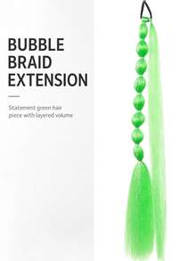 Extensiones de Cabello Cola de Caballo Recta con Burbujas-Extensiones Ligeras de 24 Pulgadas (Con Reflejos Plateados), Cola de Caballo Sintética Ombré, Adecuada para Todas las Edades, Y - Multicolor - Ver 4