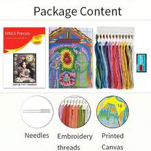 Fairy Tale Girl Floral Cross Stitch Kit, Beginner DIY Handmade Embroidery, Living Room Bedroom Decorative Painting - Multicolor - View 4