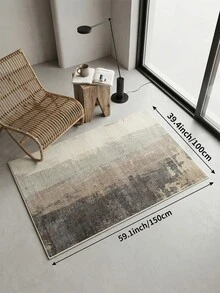 1 pieza Alfombra de sala de estar con lavado de tinta multicolor, adecuada para cocina, comedor, dormitorio, decoración de habitación para vacaciones, interior/exterior, oficina, vestíbulo, felpudo antideslizante, alfombra de baño, pasillo, área de estudio y juegos. - Multicolor - Ver 7