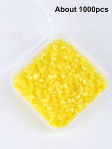 Sekitar 1000 buah manik-manik warna-warni untuk pembuatan perhiasan, kit isi ulang manik-manik leleh dalam jumlah besar, perlengkapan seni dan kerajinan untuk rumah dan sekolah, alat manik-manik leleh. - Manik-manik lebur - View 32