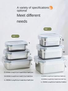 10/8/6/4/3/2/1pc Stainless Steel Lunch Box Set, Suitable For Kitchen Refrigerator Fruit Preservation, School Lunch Box, Airtight Leak-Proof, Perfect For Outdoor Travel Camping Lunch, Stackable/Oven /Dishwasher /Refrigerator /Reusable - Silver - View 2