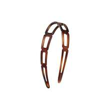 Diadema geomtrica abierta de acetato de celulosa con diseo de carey u2014 Fabricada en Francia, con dientes de agarre interior, diadema francesa ligera para mujeres y nias carey, 1, 9 - Tortuga - Ver 1