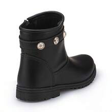 Botinha Infantil Menina Cano Alto Off White Super Macia Lançamento - Preto - Visão 3