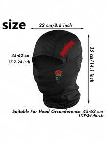 1/2pcs Red Rose & Backwoods Letter Print Balaclava, Breathable Mesh Full Face Ski Mask, Hip Hop Streetwear Headwear, Suitable For Motorcycle Riding, Cycling And Daily Fashion - Multicolor - View 2