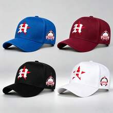 1 Topi Baseball Fashion Pria Motif Huruf Gothic Bintang Merah "H", Desain Dapat Disesuaikan, Cocok Untuk Olahraga Luar Ruangan, Perjalanan, Dan Lari - beraneka warna - View 9