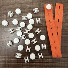 50 piezas de botones extensores de cintura de plástico blanco, broches de presión entrelazados de doble cara para cinta elástica de cintura, botones de expansión para pantalones vaqueros sin costura, accesorios de costura duraderos - Multicolor - Ver 8