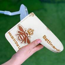 1PC Golf Blade Putter Cover With Crown & Bee Design. It Is Made Of PU Material With Soft Inner Lining, Durable And Unisex, Perfect For Golf Enthusiasts. - Multicolor - View 4