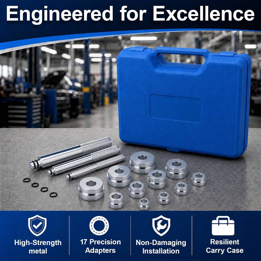 17-Piece Bearing Puller & Seal Driver Kit – Wheel Bearing Removal & Tools - Blue - View 1