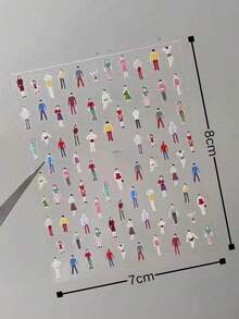 1pc Minimalist Transparent Sticker With Life-Like Texture, Suitable For Nail Art, Frames, Phone Cases, Water Bottles, Notebooks And More. Colorful Cartoon Character Image For Daily Documentary Atmosphere - Minimalist Little Man - View 4