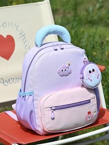 Fresh Campus Style New Lightweight Comfortable Cute Student Crossbody Bag Simple Multifunctional School Backpack - Purple - View 4