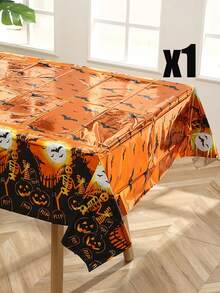 Mantel decorativo de Halloween, con huellas de manos ensangrentadas, telarañas, calabazas, patrones de calaveras, adecuado para decoración de fiestas de miedo, bromas, decoraciones de Halloween, montaje de escenas de Halloween, decoración del hogar de Halloween, decoración de casas embrujadas, creación de atmósfera de eventos de Halloween, suministros decorativos perfectos para Halloween - Talla única - Ver 13