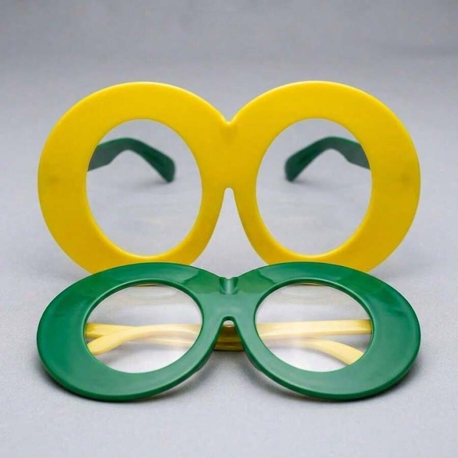 Óculos Do Brasil Juntos Na Torcida Adereço - Multicolorido - Visão 1