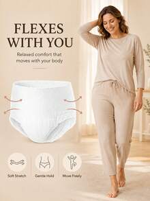 10入/20入裝衛生棉褲，月經內褲，防護內褲，薄款內褲，防漏透氣高吸水柔軟月經內褲，一次性月經內褲，家庭裝，防漏月經內褲，夜用衛生棉 - 月經褲 - 查看 14