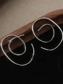 Gmzalx Perfect Holiday Gift For Her: Vintage Swirl Earrings, Lightweight Handmade, Thoughtful Choice For Mother, Wife And Close Friend - Silver - View 3