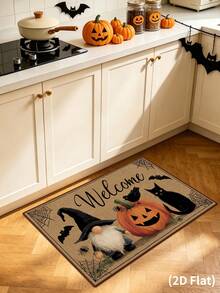 1 Stück Halloween Dekoration, Halloween Fußmatte, Kürbis Spinnennetz Fledermaus Katze Gesichtslose Puppe Muster Teppich, Halloween Tür Matte, Halloween Party Zubehör, Halloween Innen- und Außenbereich Eingangstür Dekoration, Halloween Wohnzimmer, Schlafzimmer, Küche, Büro Dekoration, Raum Dekoration, Heimdekoration, Halloween Themenartikel, Weihnachten, 2027 Neujahrs Dekoration, Party Geschenke - Halloween-Kürbis - Übersicht 9