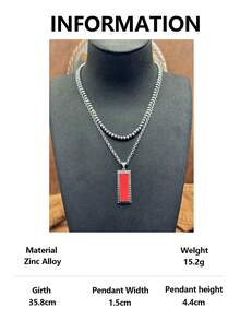 1 Set / Western Vintage Style Jewelry Set, 1 Pair Rectangular Faux Turquoise Earrings And Double Layer Necklace, Rugged And Eye-Catching Overall Style, Full Of American Western Wilderness Texture, Highly Compatible With Cowboy Style, American Vintage Hot Girl Style, And Western Cargo Style Style. - Bohemian Style - View 16