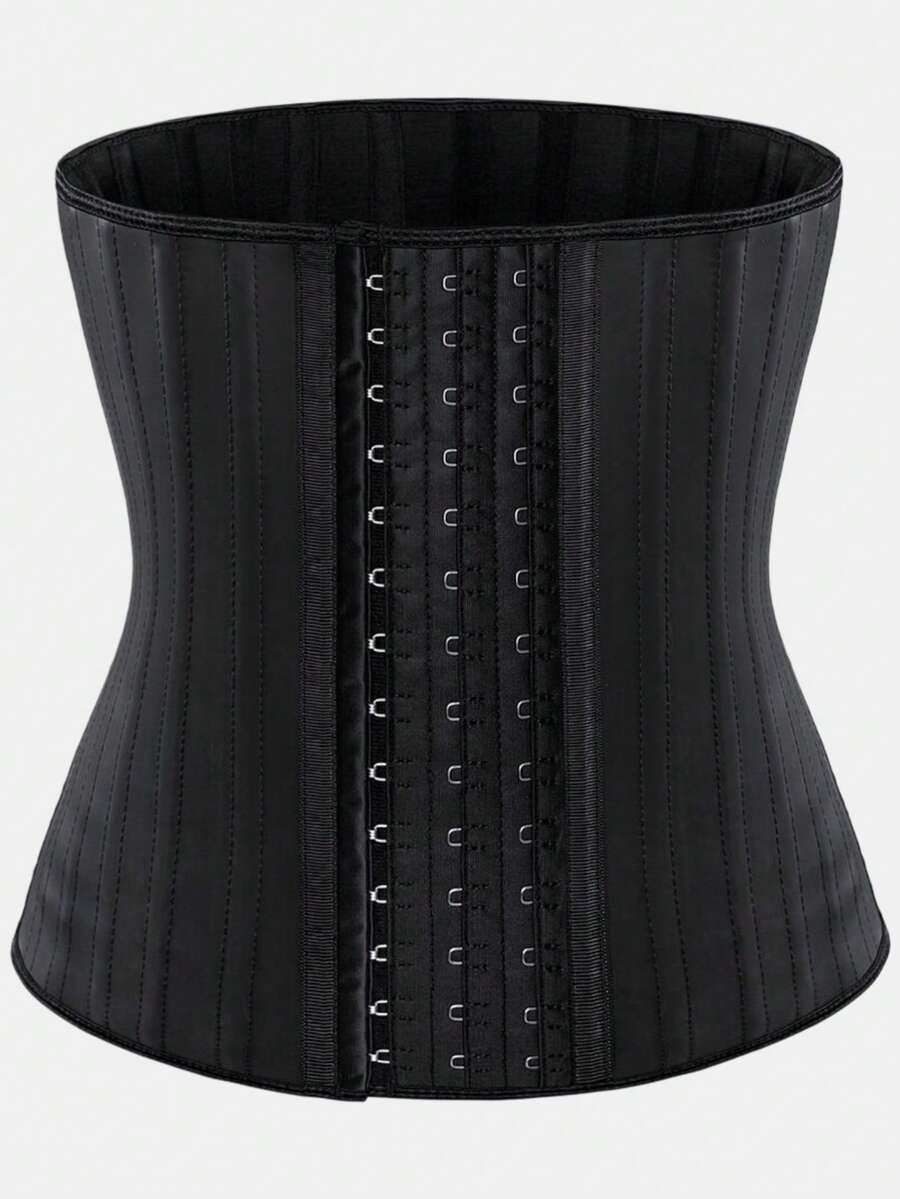 Women's Waist Shaping Waist Cincher Abdominal Control Belt With 3 Rows Of Hooks, Black Corset
