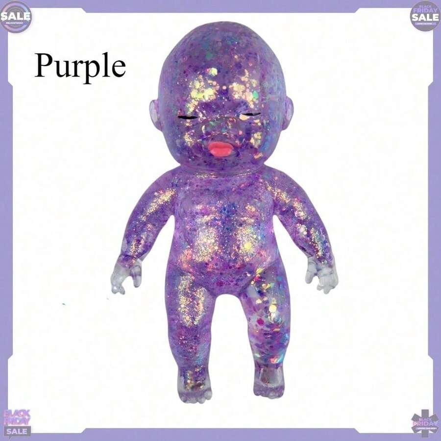 Squishy Babies Glitter Soft Moldable Cute Squishy Slow Rise Relaxing Sensory Fidget Relief Anxiety Stress Fun Desk Accessory For Adults Hot Pink - 紫色 - 查看 1