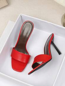 Sandalias de tacón alto para mujer 2026 nuevas versátiles con suela blanda sandalias romanas de moda para exteriores viajes influencer playa sandalias de viaje para mujer - Rojo - Ver 5