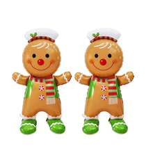 130cm Standing 3D Gingerbread Man Foil Balloon, Christmas And New Year Decoration Balloon - Multicolor - View 4