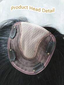 5x6 Inch Lace Base Human Hair Piece, Women's Hand-Knotted Breathable Hair Patch, Natural Hairline, Soft And Breathable, Volume Boost, Gray Coverage, Clip-In Hair Extension For Hair Loss - Natural Black - View 4