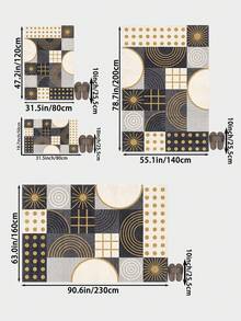 1pc Multicolor Geometric Patchwork Living Room Rug, Suitable For Kitchen, Dining Room, Bedroom, Room Holiday Decor, Indoor/Outdoor, Office, Lobby, Anti-Slip Doormat, Bathroom Rug, Hallway, Study Gaming Area Rug. - Multicolor - View 5